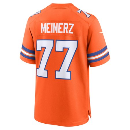 Men's Denver Broncos #77 Quinn Meinerz Orange Mile High Collection 1977 Throwback Player Game Jersey