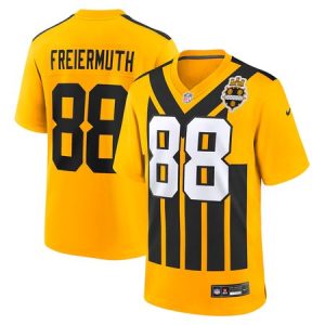 Men's Pittsburgh Steelers #88 Pat Freiermuth Gold Alternate 1933 Throwback Game Jersey