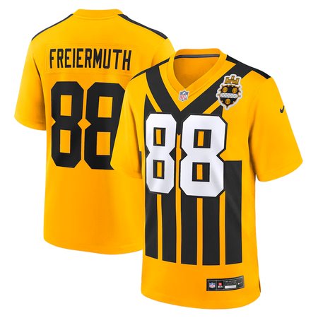 Men's Pittsburgh Steelers #88 Pat Freiermuth Gold Alternate 1933 Throwback Game Jersey