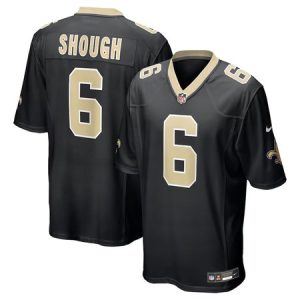 Men's New Orleans Saints #6 Tyler Shough  Black Game Jersey