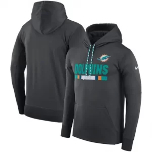 Men's Miami Dolphins  Charcoal Sideline Team Name Performance Pullover Hoodie
