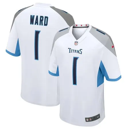 Men's Tennessee Titans #1 Cameron Ward White 2025 NFL Draft First Round Pick Game Jersey
