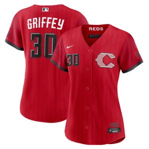 Women's Cincinnati Reds #30 Ken Griffey Jr. Nike Red 2026 City Connect Stadium Jersey 1591