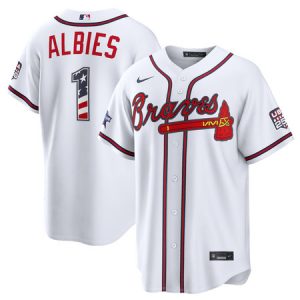 Men's Atlanta Braves #1 Ozzie Albies Nike White 2026 All-Star Edition Stars & Stripes Stadium Jersey
