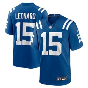 0509a5aa35e576170bb5e310a51c4fa1.jpeg Men's Indianapolis Colts #15 Riley Leonard Royal Team Game Jersey