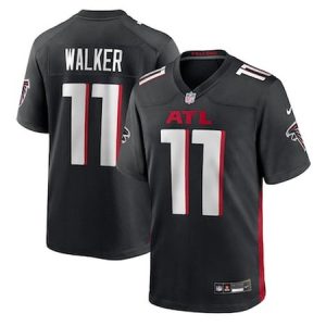 Men's Atlanta Falcons #11 Jalon Walker  Black 2025 NFL Draft First Round Pick Game Jersey