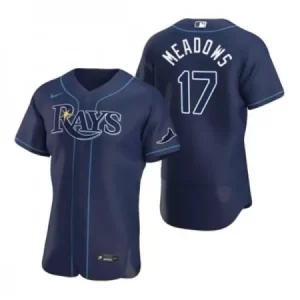 Men's Tampa Bay Rays #17 Austin Meadows Navy Flex Base Stitched Jersey 7LCV