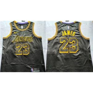 Men's Los Angeles Lakers #23 LeBron James Black Stitched Basketball Jersey ZN09