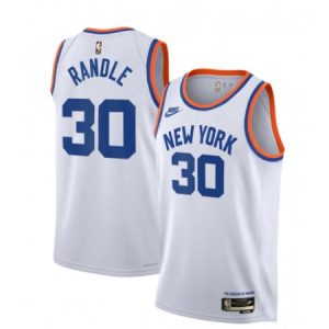 Men's New Yok Knicks #30 Julius Randle 2021/2022 White City Edition Stitched Jersey 2XTW