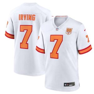 Men's '76 Tampa Bay Buccaneers #7 Bucky Irving White 50th Season Game Jersey