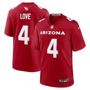 Men's Arizona Cardinals #4 Jeremiyah Love Red 2026 NFL Draft Game Jersey