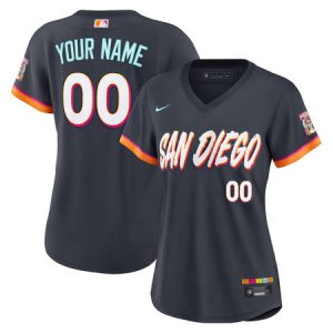 Women's San Diego Padres Nike Obsidian 2026 City Connect Stadium Custom Jersey WYYJ