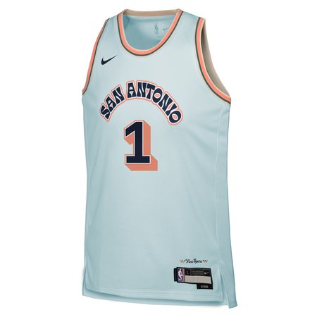 Youth San Antonio Spurs #1 Victor Wembanyama Light Blue 2024/25 Swingman City Edition Player Jersey