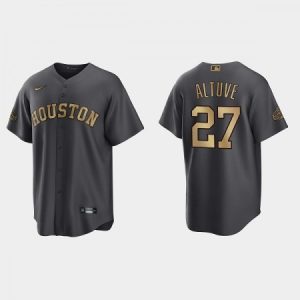 Men's Houston Astros #27 Jose Altuve 2022 All-Star Charcoal Cool Base Stitched Baseball Jersey LCV6