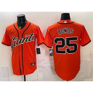 Men's San Francisco Giants #25 Barry Bonds Orange Cool Base Baseball Jersey