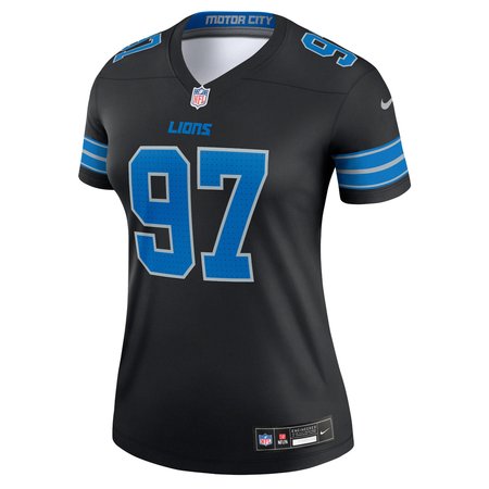 Women's Detroit Lions #97 Aidan Hutchinson Black Legend Jersey