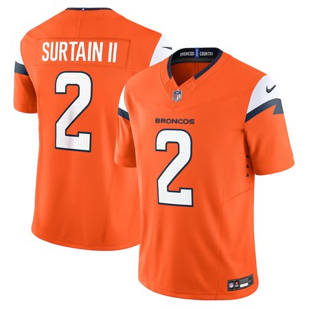 Men's Denver Broncos #2 Patrick Surtain II  Orange Mile High Collection Vapor F.U.S.E. Limited Jersey