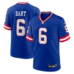 Men's New York Giants #6 Jaxson Dart  Royal Alternate 2 Classic Game Jersey