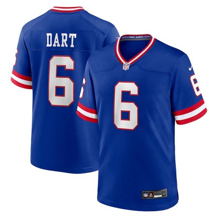 Men's New York Giants #6 Jaxson Dart  Royal Alternate 2 Classic Game Jersey