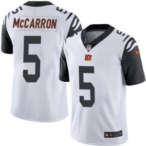 1112d2eb9b0fcec59a587fd9416233f8.jpeg Bengals #5 AJ McCarron White Men's Stitched NFL Limited Rush Jersey