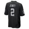 Men's Las Vegas Raiders #2 Ashton Jeanty  Black 2025 NFL Draft First Round Pick Game Jersey