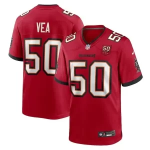 Men's Tampa Bay Buccaneers #50 Vita Vea Red 50th Anniversary Game Jersey