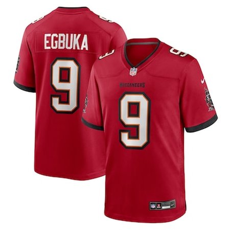 Men's Tampa Bay Buccaneers #9 Emeka Egbuka Red 2025 NFL Draft First Round Pick Game Jersey