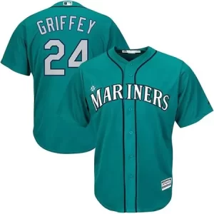 Men's Seattle Mariners #24 Ken Griffey Jr.  Green Throwback Cooperstown Collection Limited Jersey