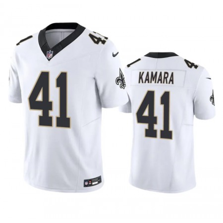 16544f563bcec9695cbf05ccf2fc6035.jpeg Men's New Orleans Saints #41 Alvin Kamara White 2023 F.U.S.E. Vapor Untouchable Limited Stitched Jersey