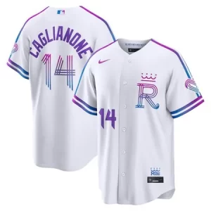 Youth Kansas City Royals #14 Jac Caglianone Nike White 2026 City Connect Stadium Jersey XU7P
