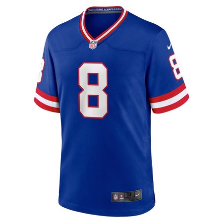 Men's New York Giants #8 Daniel Jones Royal Classic Player Game Jersey