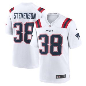 Men's New England Patriots #38 Rhamondre Stevenson White Game Player Jersey