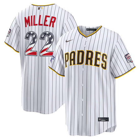 Men's San Diego Padres #22 Mason Miller Nike White 2026 All-Star Edition Stars & Stripes Stadium Jersey