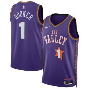 Unisex Phoenix Suns #1 Devin Booker Purple 2024/25 Swingman City Edition Player Jersey
