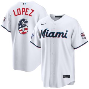 Men's Miami Marlins #6 Otto Lopez Nike White 2026 All-Star Edition Stars & Stripes Stadium Jersey