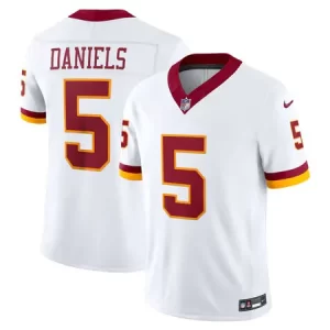 Men's Washington Commanders #5 Jayden Daniels Nike White Super Bowl Era Vapor F.U.S.E. Sewn Down Limited Jersey