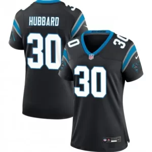 1bf12bf18f1c218005b3492e3ae458f2.webp Women's Carolina Panthers #30 Chuba Hubbard Black Stitched Jersey(Run Small)