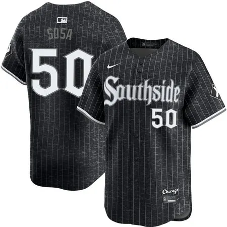 Men's Chicago White Sox #50 Lenyn Sosa Black Home Official Player Jersey OWG5
