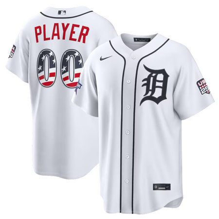 Youth Detroit Tigers Nike White 2026 All-Star Edition Stars & Stripes Stadium Custom Jersey