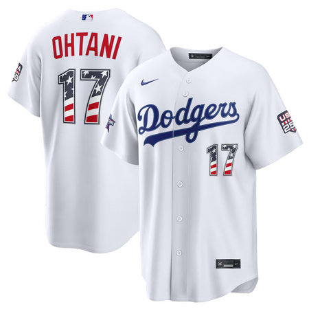 Men's Los Angeles Dodgers #17 Shohei Ohtani Nike White 2026 All-Star Edition Stars & Stripes Stadium Jersey