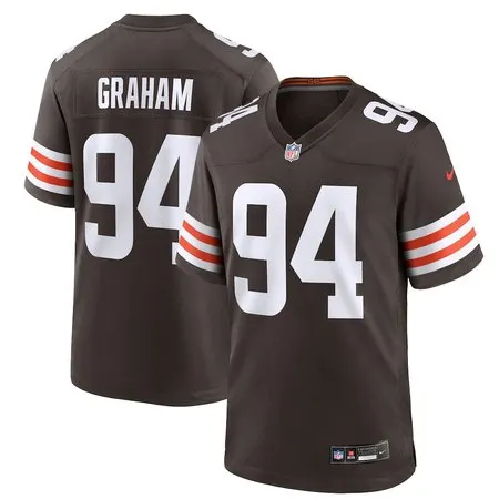 Men's Cleveland Browns #94 Mason Graham Brown 2025 NFL Draft First Round Pick Game Jersey