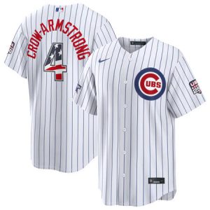 Men's Chicago Cubs #4 Pete Crow-Armstrong Nike White 2026 All-Star Edition Stars & Stripes Stadium Jersey