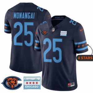1f773f4429b0424c4cdcfae1c1d78c54.jpeg Men's Chicago Bears #25 Kyle Monangai Navy City Edition With Chicago Flag Vapor F.U.S.E. Untouchable Limited Jersey