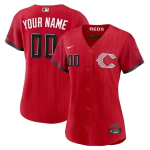 Women's Cincinnati Reds Nike Red 2026 City Connect Stadium Custom Jersey 3IHO