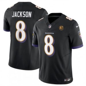 208208dca817cefd9144209f0efafa3b.jpeg Men's Baltimore Ravens #8 Lamar Jackson Black 2023 F.U.S.E. With John Madden Patch Vapor Limited Football Jersey