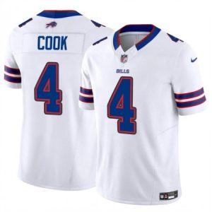 Men's Buffalo Bills #4 James Cook White 2023 F.U.S.E. Vapor Untouchable Limited Stitched Football Jersey