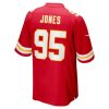 Men's Kansas City Chiefs #95 Chris Jones Red Super Bowl LIX Game Jersey
