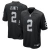 Men's Las Vegas Raiders #2 Ashton Jeanty  Black 2025 NFL Draft First Round Pick Game Jersey