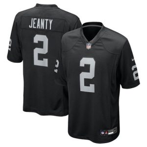 Men's Las Vegas Raiders #2 Ashton Jeanty  Black 2025 NFL Draft First Round Pick Game Jersey