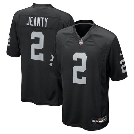 Men's Las Vegas Raiders #2 Ashton Jeanty  Black 2025 NFL Draft First Round Pick Game Jersey